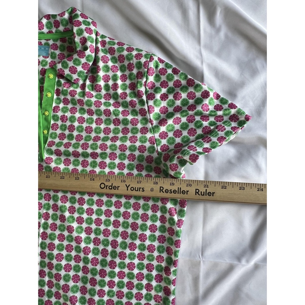 PGA Tour Polo Shirt Womens XL Performance Golf Citrus Print Polyester - Picture 11 of 13